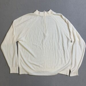 Designers Originals Luxelon Sweater Women's Size 42 XL Pullover Cream 1/3 Zip